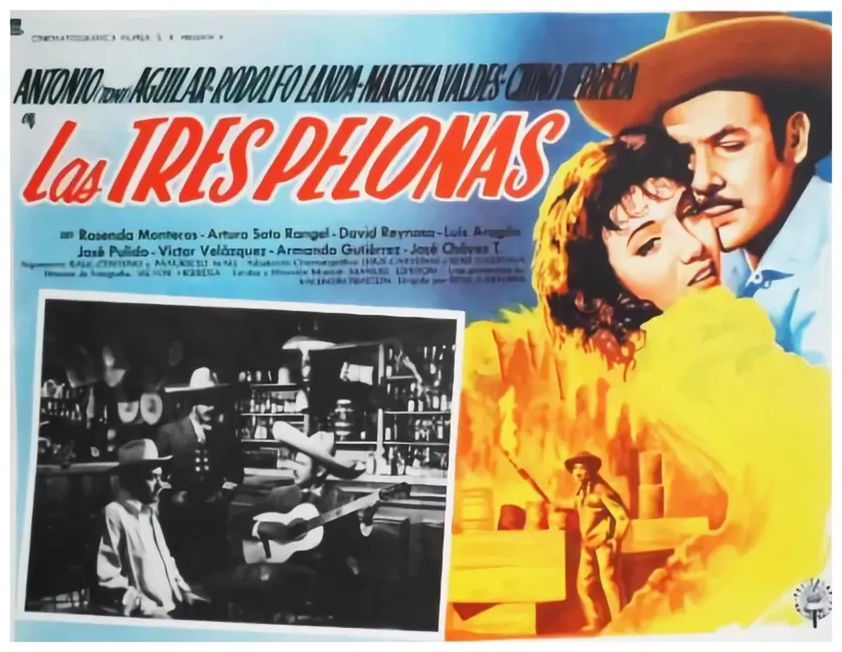 Anuncio promocional de la película Las Tres Pelonas (1958)