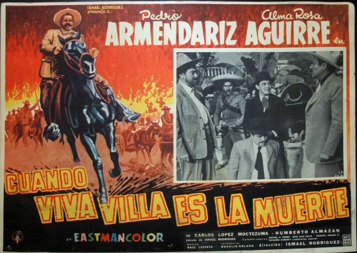 Cartel de la película Cuando Viva Villa es la muerte.